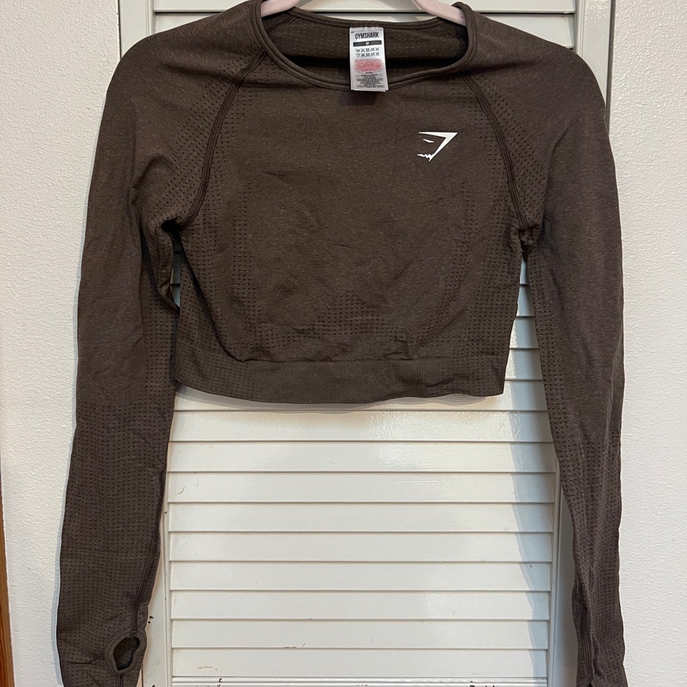 Brown vital seamless gymshark crop top